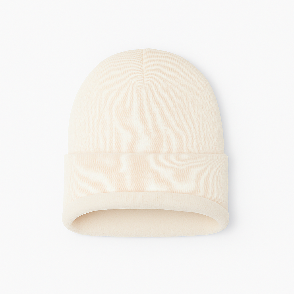 Beanie with fleece lining on the inside
