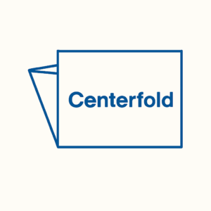 Woven label with centerfold style
