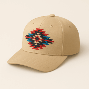 Embroidery on one area of the hat