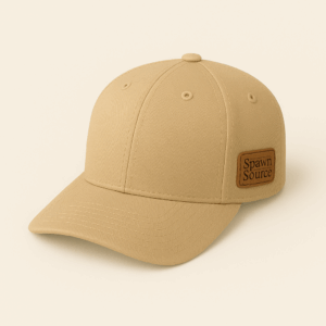 Hat with leather patch