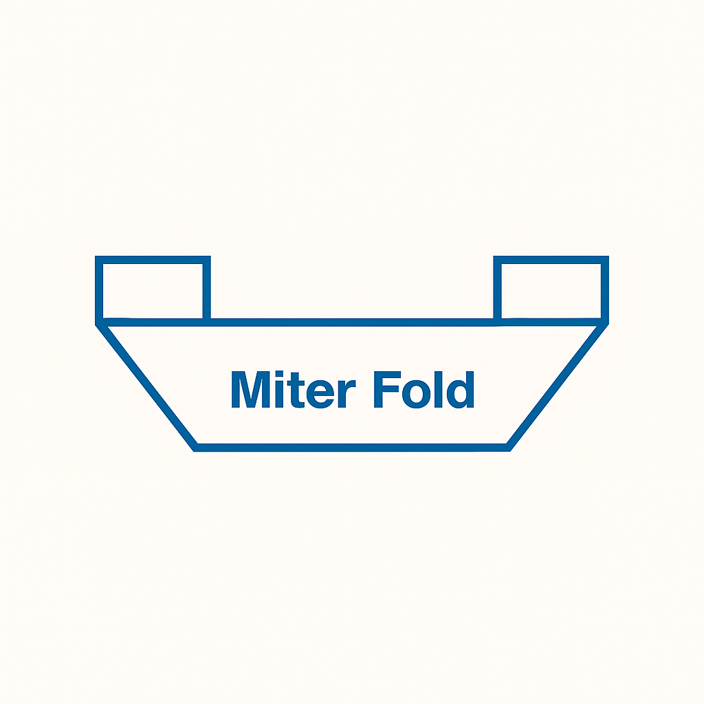 Woven Label with miter fold