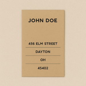 Paper Insert for Luggage Tag