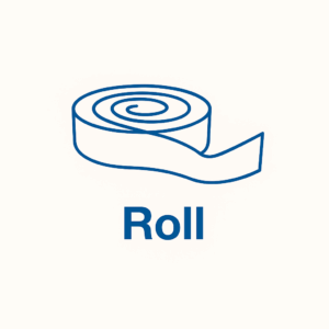 Woven label in roll form